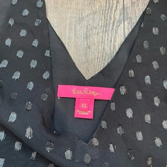 Lilly Pulitzer Florin Tank Top Onyx Moroccan Metallic Clip Back Women's Size XS - Picture 3 of 6